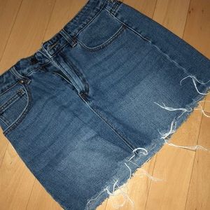 Blue jean mini skirt